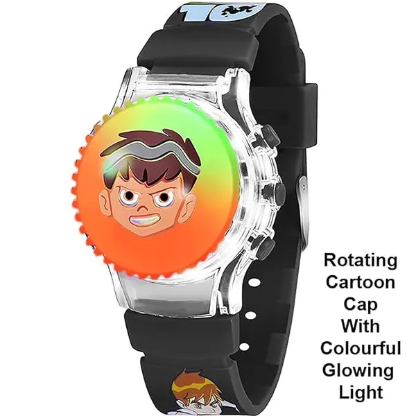ZYVRA_Black-Purple_Faux_Leather_Digital_Watch_For_Unisex