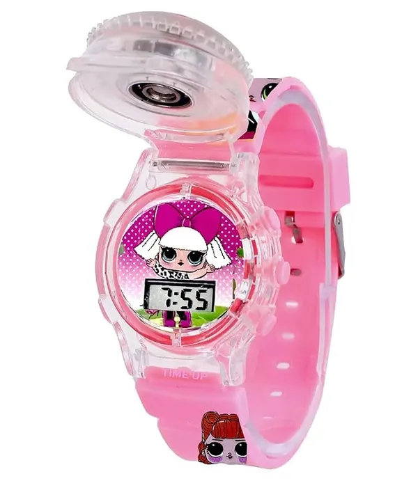 ZYVRA_Navyblue-Pink_Faux_Leather_Digital_Watch_For_Unisex
