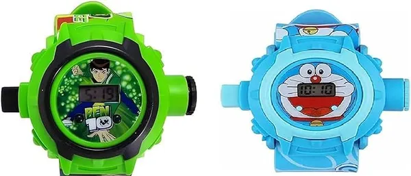 ZYVRA_Green_&_Blue_Faux_Leather_Digital_Watch_For_Unisex