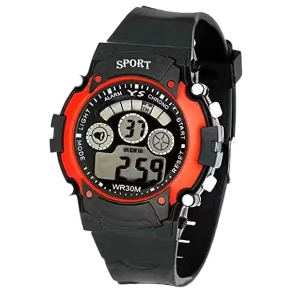 ZYVRA_Black_Faux_Leather_Digital_Watch_For_Unisex