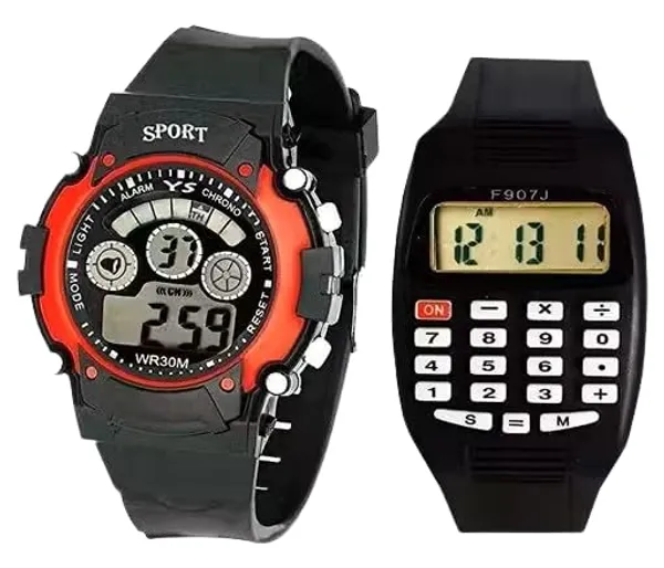 ZYVRA_Black_Faux_Leather_Digital_Watch_For_Unisex