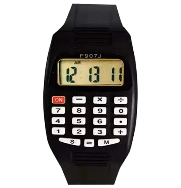 ZYVRA_Black_Faux_Leather_Digital_Watch_For_Unisex