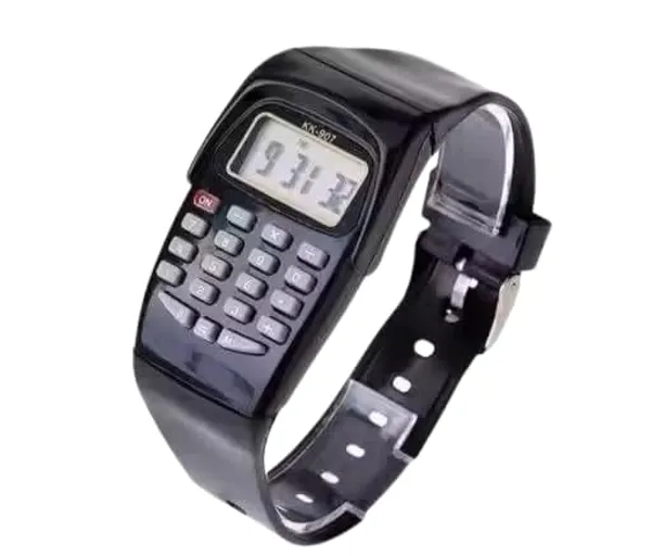 ZYVRA_Pink_&_Black_Faux_Leather_Digital_Watch_For_Unisex