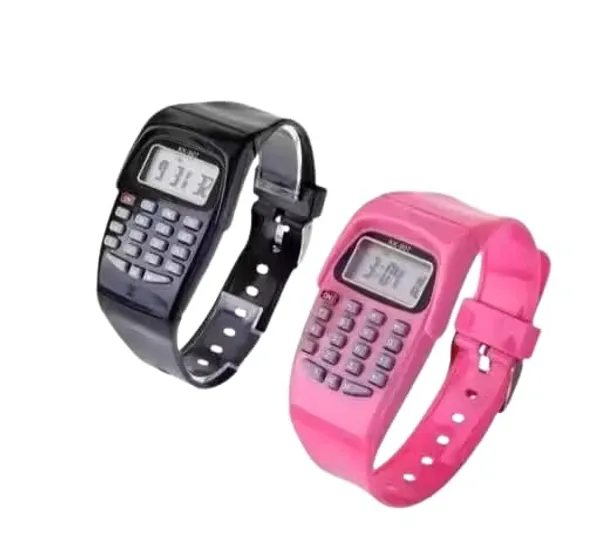 ZYVRA_Pink_&_Black_Faux_Leather_Digital_Watch_For_Unisex