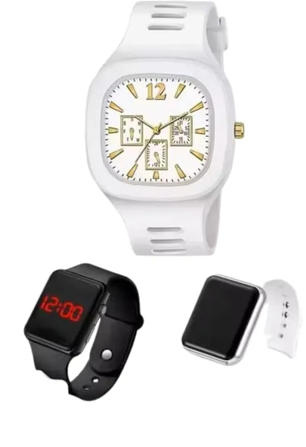ZYVRA_White_&_Black_Faux_Leather_Analog_Watch_For_Unisex