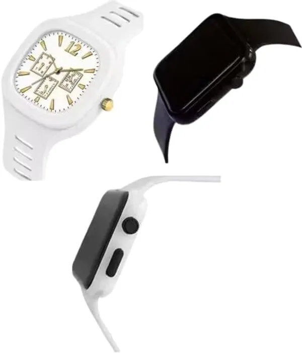 ZYVRA_White_&_Black_Faux_Leather_Analog_Watch_For_Unisex