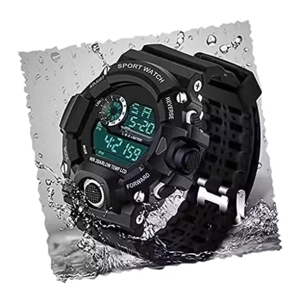 ZYVRA_Black_Faux_Leather_Digital_Watch_For_Unisex