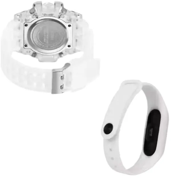 ZYVRA_White_Faux_Leather_Digital_Watch_For_Unisex