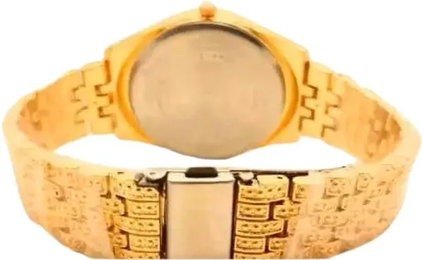 ZYVRA_Gold_Faux_Leather_Analog_Watch_For_Unisex