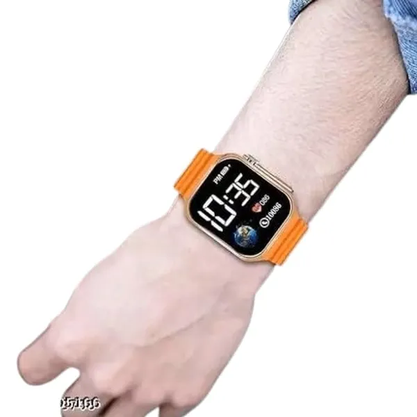 ZYVRA_Black,_Orange_Faux_Leather_Digital_Watch_For_Unisex