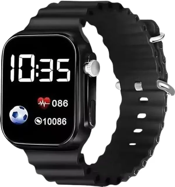 ZYVRA_Black-Orange_Faux_Leather_Digital_Watch_For_Unisex