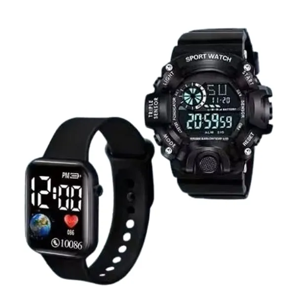 ZYVRA_Black_Faux_Leather_Digital_Watch_For_Unisex