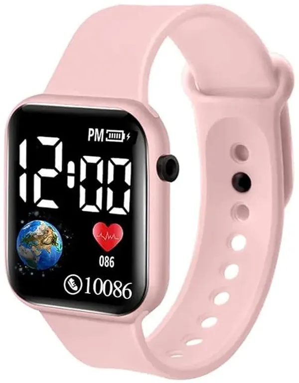 ZYVRA_Pink-Black_Faux_Leather_Digital_Watch_For_Unisex