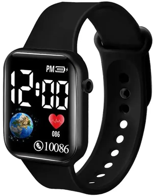ZYVRA_Pink-Black_Faux_Leather_Digital_Watch_For_Unisex