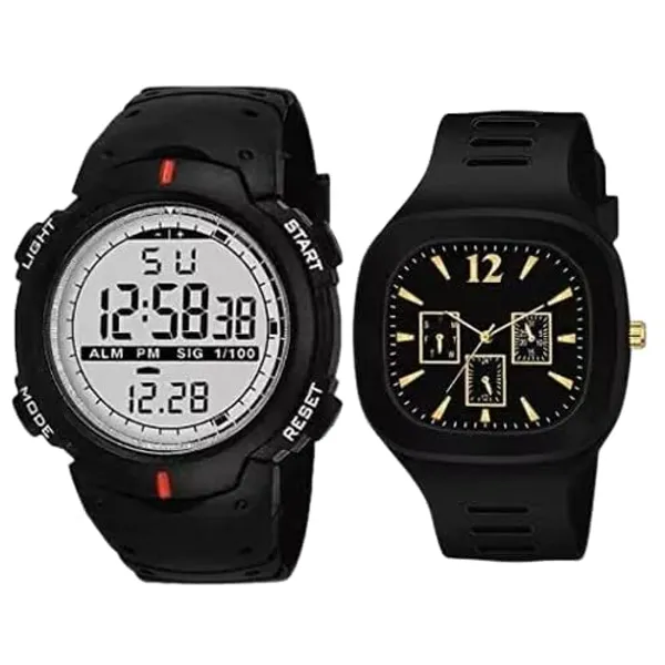ZYVRA_Black_Faux_Leather_Digital_Watch_For_Unisex