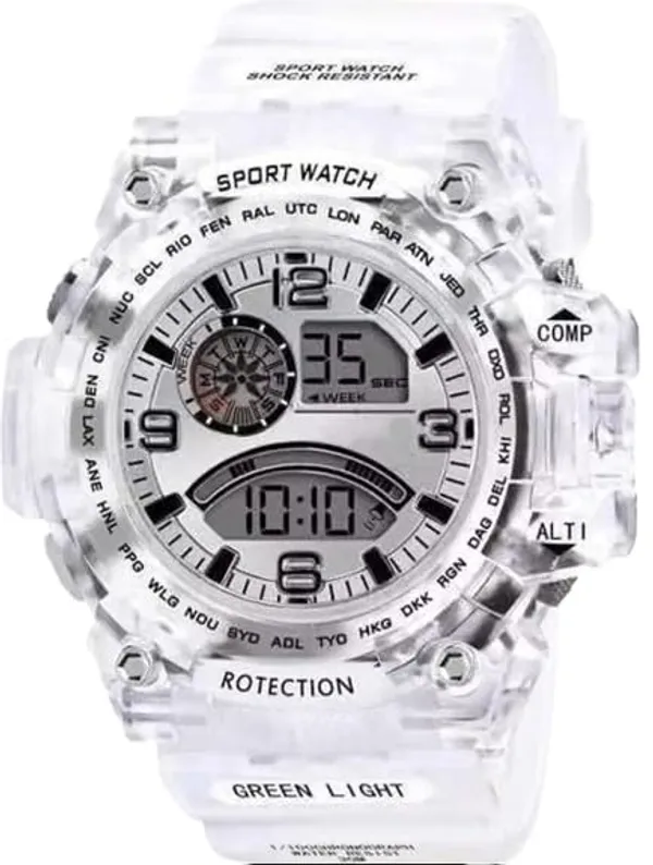 ZYVRA_White_Faux_Leather_Digital_Watch_For_Unisex