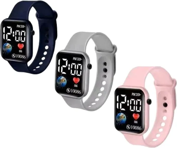 ZYVRA_Blue,_Grey_&_Pink_Faux_Leather_Digital_Watch_For_Unisex