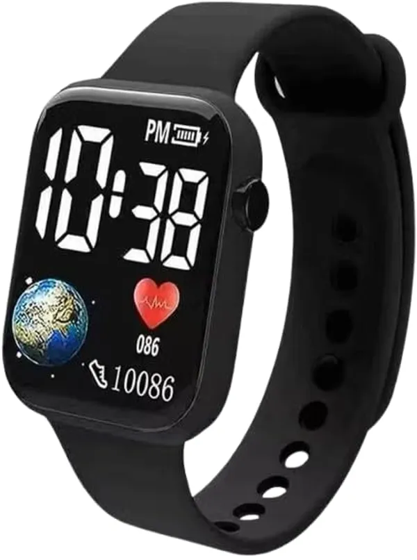 ZYVRA_Orange-Black_Faux_Leather_Digital_Watch_For_Unisex