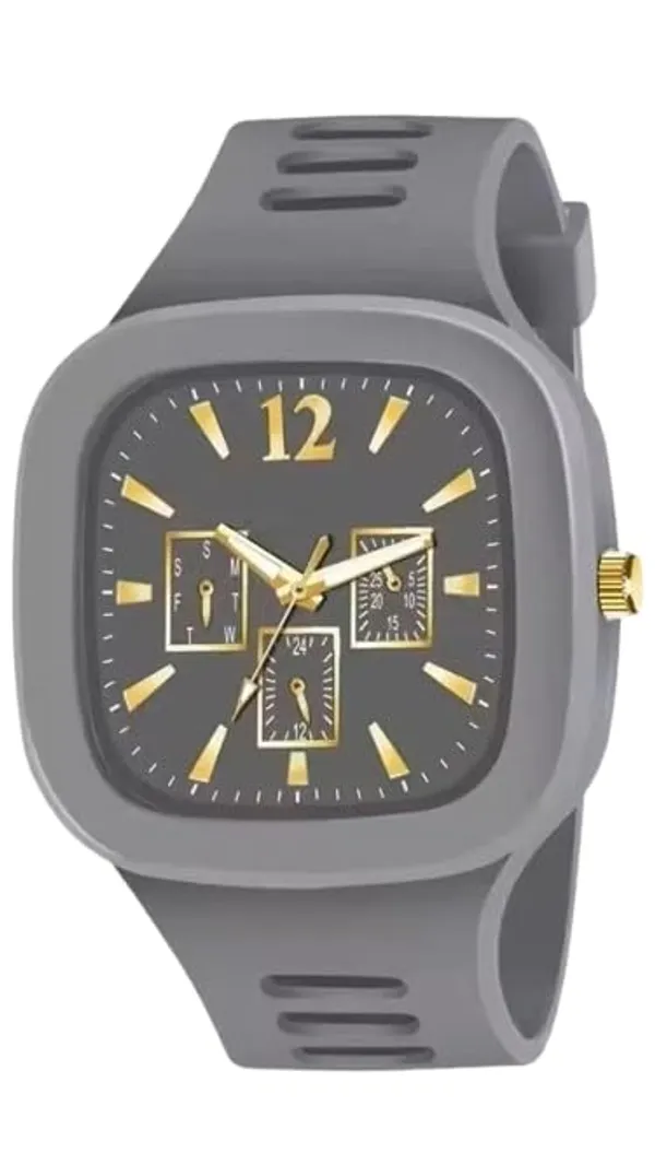 ZYVRA_Black_&_Grey_Faux_Leather_Analog_Watch_For_Unisex