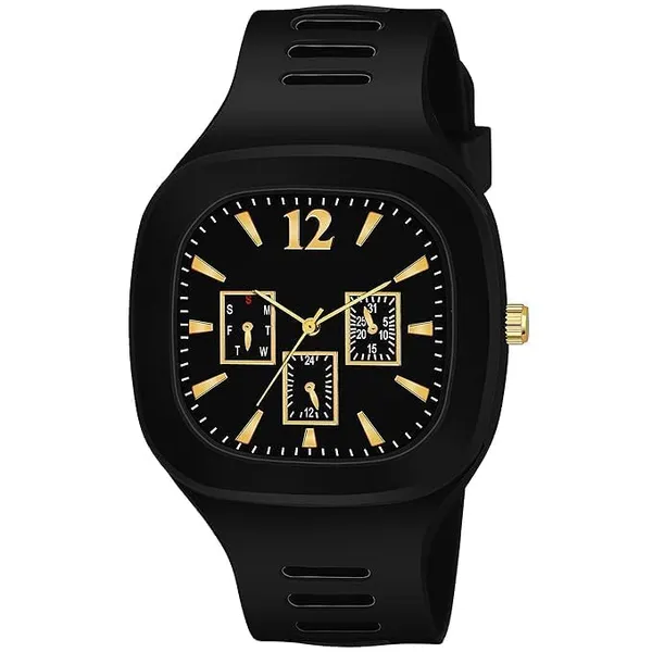 ZYVRA_Black_&_Pink_Faux_Leather_Digital_Watch_For_Unisex
