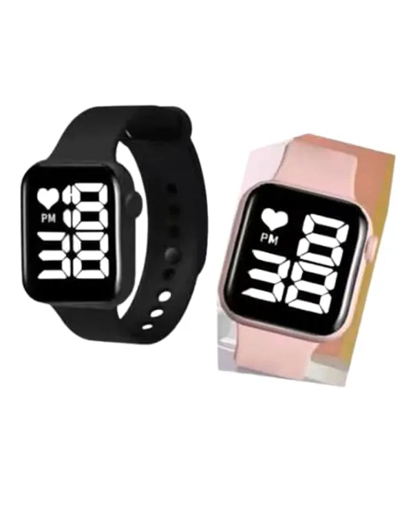ZYVRA_Black_-Pink_Faux_Leather_Digital_Watch_For_Unisex