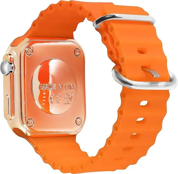 ZYVRA_Orange_&_Gold_Faux_Leather_Digital_Watch_For_Unisex