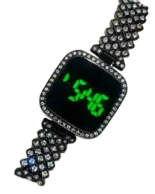 ZYVRA_Black_Stainless_Steel_Digital_Watch_For_Unisex