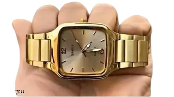 ZYVRA_Gold_Faux_Leather_Analog_Watch_For_Unisex