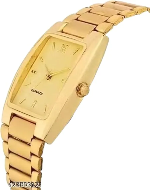 ZYVRA_Gold_Faux_Leather_Analog_Watch_For_Unisex