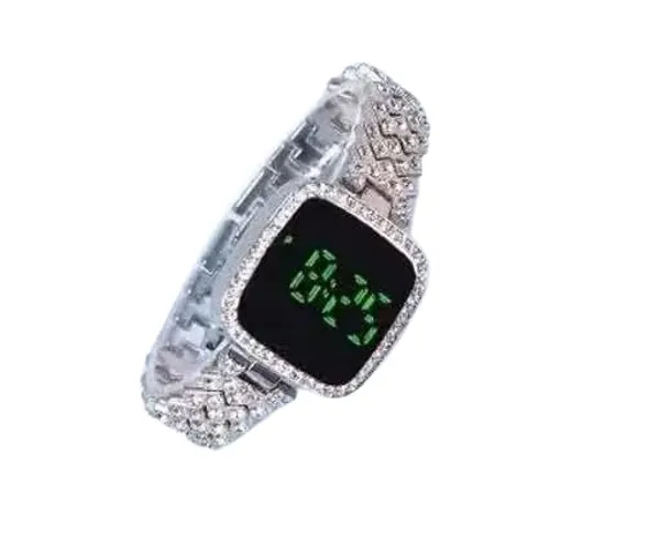 ZYVRA_White_Faux_Leather_Digital_Watch_For_Unisex