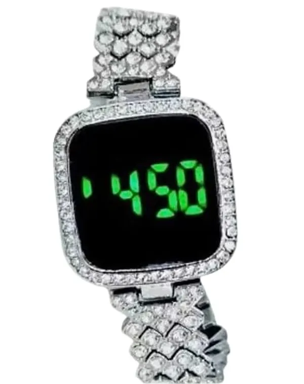 ZYVRA_White_Faux_Leather_Digital_Watch_For_Unisex