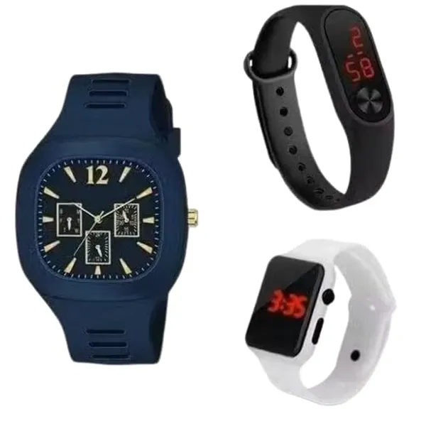 ZYVRA_Blue,_Black,_White_Faux_Leather_Analog_Watch_For_Unisex