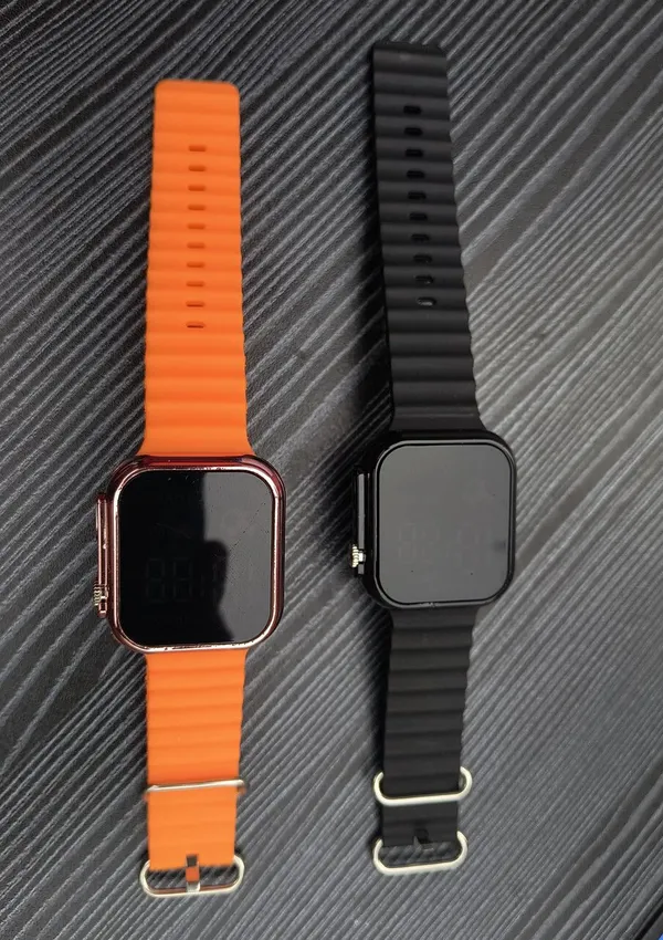 ZYVRA_Orange-Black_Faux_Leather_Digital_Watch_For_Unisex