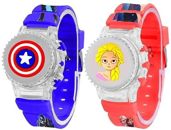 ZYVRA_Blue,_Red_Faux_Leather_Analog_Watch_For_Unisex
