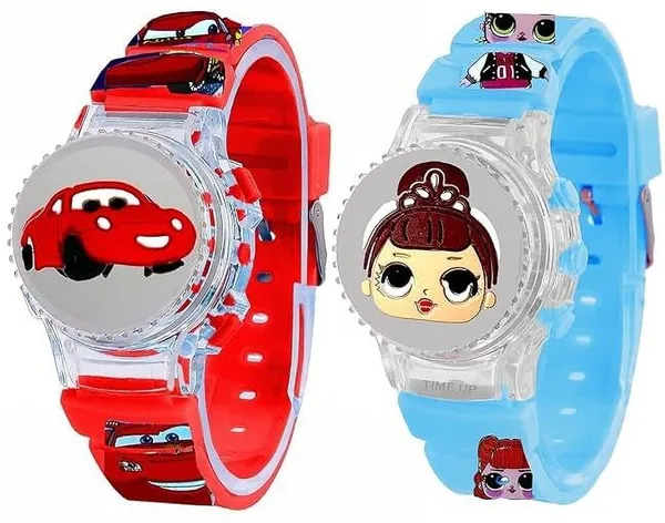 ZYVRA_Red,_Blue_Faux_Leather_Analog_Watch_For_Unisex
