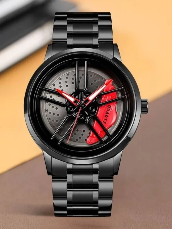 ZYVRA_Black_Faux_Leather_Analog_Watch_For_Unisex