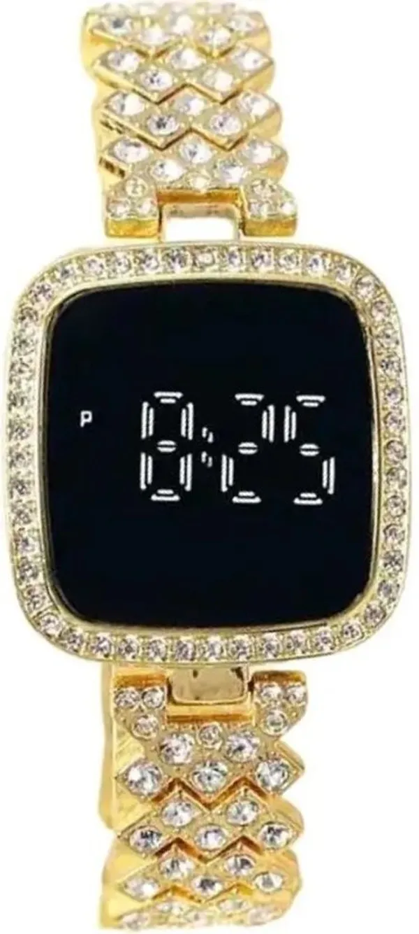 ZYVRA_Golden_Stainless_Steel_Digital_Watch_For_Unisex