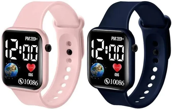 ZYVRA_Black,_Pink_Faux_Leather_Digital_Watch_For_Unisex