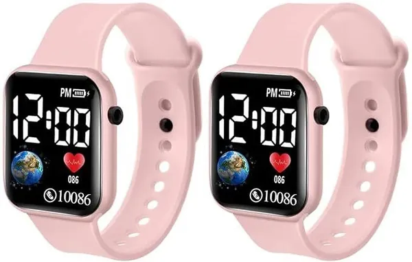 ZYVRA_Pink_Faux_Leather_Digital_Watch_For_Unisex