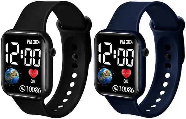 ZYVRA_Black_Faux_Leather_Digital_Watch_For_Unisex