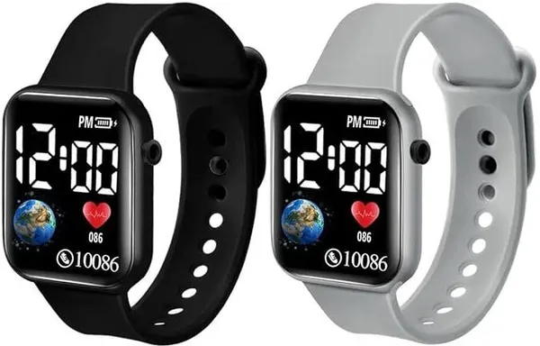 ZYVRA_Black_Grey_Faux_Leather_Digital_Watch_For_Unisex