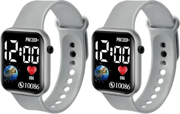 ZYVRA_Grey_Faux_Leather_Digital_Watch_For_Unisex