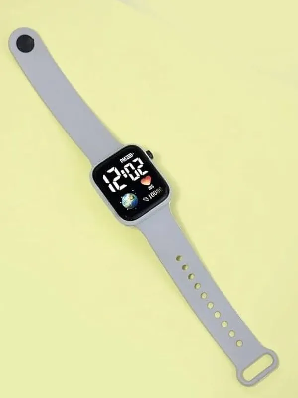 ZYVRA_Grey_Faux_Leather_Digital_Watch_For_Unisex