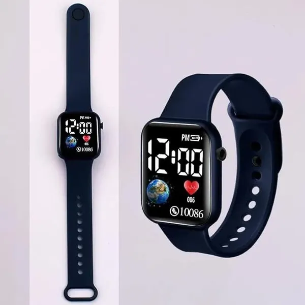 ZYVRA_Grey,_Black_Faux_Leather_Digital_Watch_For_Unisex