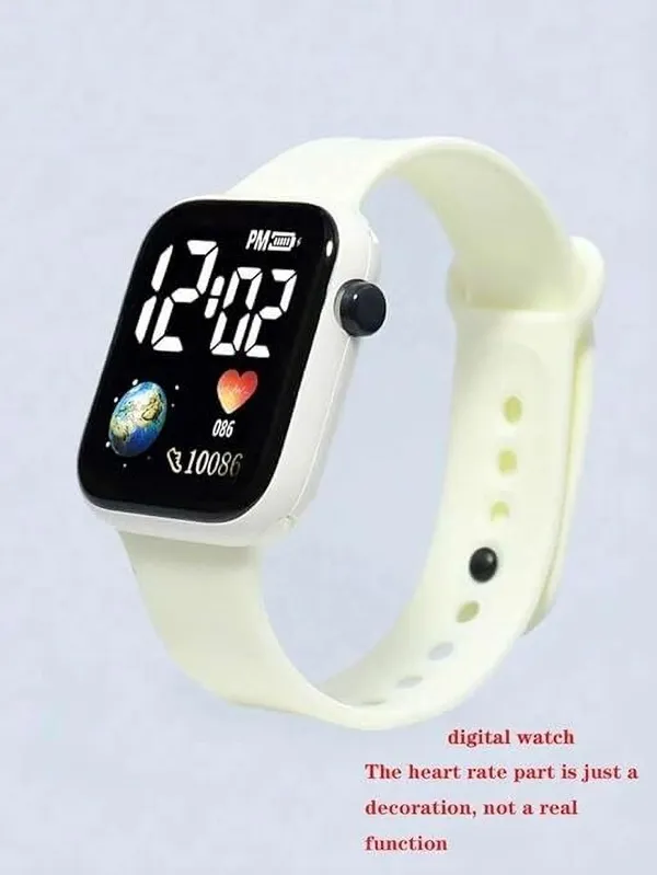 ZYVRA_White_Faux_Leather_Digital_Watch_For_Unisex