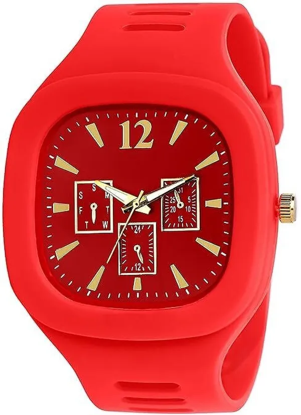 ZYVRA_Red_Faux_Leather_Analog_Watch_For_Unisex