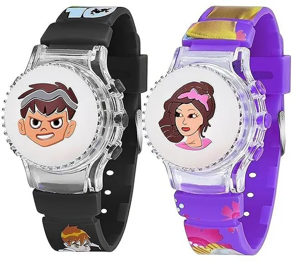 ZYVRA_Black,_Purple_Faux_Leather_Analog_Watch_For_Unisex