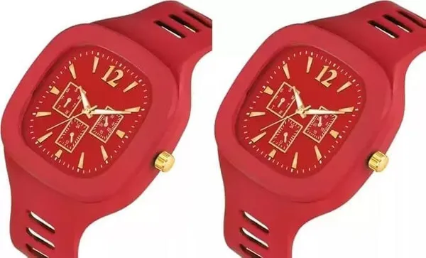 ZYVRA_Red_Faux_Leather_Analog_Watch_For_Unisex