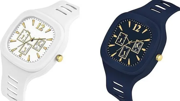 ZYVRA_White_&_Blue_Faux_Leather_Analog_Watch_For_Unisex