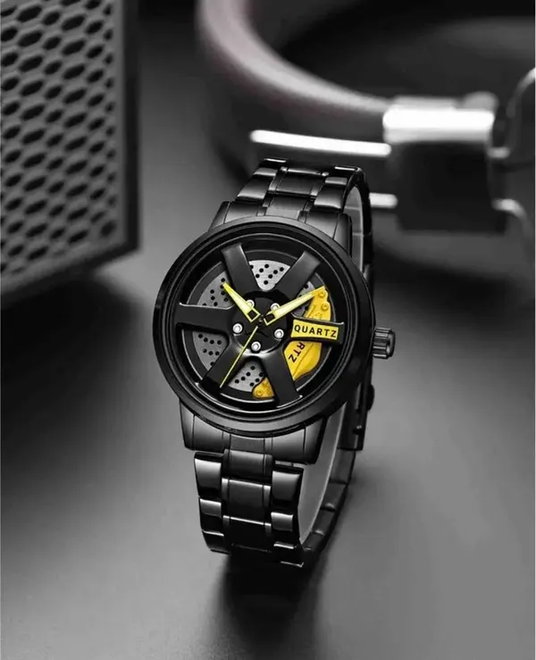 ZYVRA_Black_Faux_Leather_Analog_Watch_For_Unisex